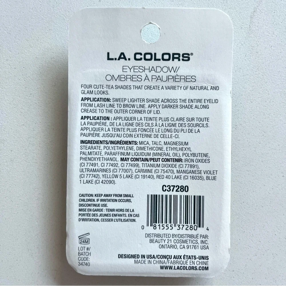 💜 L.A. Colors Bubble Tea, Shimmer Eyeshadow Palette, Ube Purple